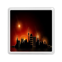 Gold Golden Skyline Skyscraper Memory Card Reader (square)  by BangZart