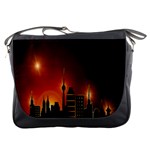 Gold Golden Skyline Skyscraper Messenger Bags Front