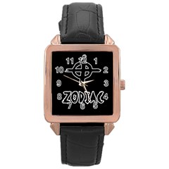 Zodiac Killer  Rose Gold Leather Watch  by Valentinaart