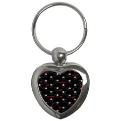 Death Pattern - Halloween Key Chains (heart)  by Valentinaart