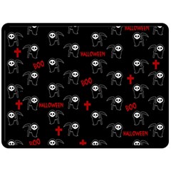 Death Pattern - Halloween Double Sided Fleece Blanket (large)  by Valentinaart