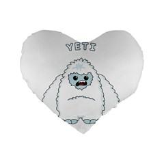 Yeti Standard 16  Premium Heart Shape Cushions by Valentinaart