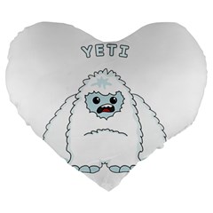 Yeti Large 19  Premium Heart Shape Cushions by Valentinaart