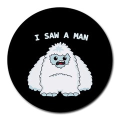 Yeti - I Saw A Man Round Mousepads by Valentinaart