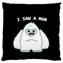 Yeti - I Saw A Man Large Flano Cushion Case (two Sides) by Valentinaart