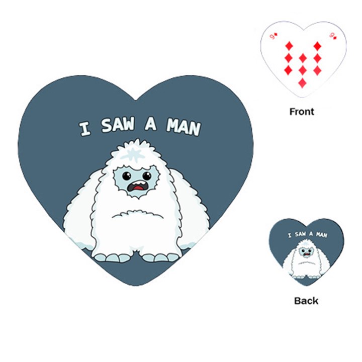 Yeti - I saw a man Playing Cards (Heart) 