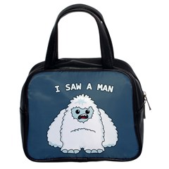 Yeti - I Saw A Man Classic Handbags (2 Sides) by Valentinaart