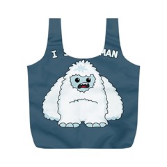 Yeti - I Saw A Man Full Print Recycle Bags (m)  by Valentinaart