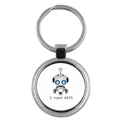 Cute Robot Key Chains (round)  by Valentinaart