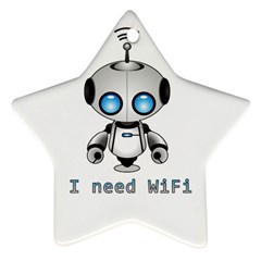 Cute Robot Star Ornament (two Sides) by Valentinaart