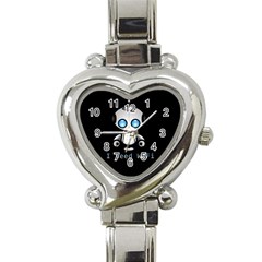Cute Robot Heart Italian Charm Watch by Valentinaart