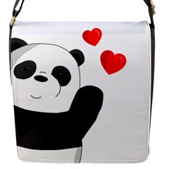 Cute Panda Flap Messenger Bag (s) by Valentinaart