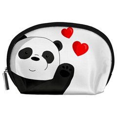 Cute Panda Accessory Pouches (large)  by Valentinaart