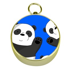 Cute Pandas Gold Compasses by Valentinaart