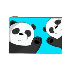 Cute Pandas Cosmetic Bag (large)  by Valentinaart