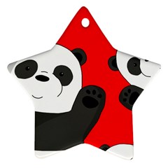 Cute Pandas Star Ornament (two Sides) by Valentinaart