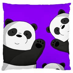 Cute Pandas Large Flano Cushion Case (two Sides) by Valentinaart