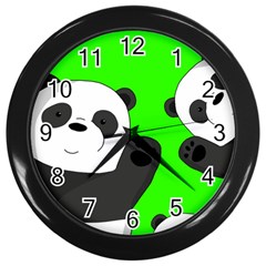 Cute Pandas Wall Clocks (black) by Valentinaart