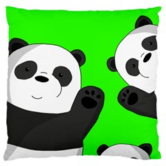 Cute Pandas Large Cushion Case (two Sides) by Valentinaart