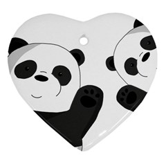 Cute Pandas Heart Ornament (two Sides) by Valentinaart