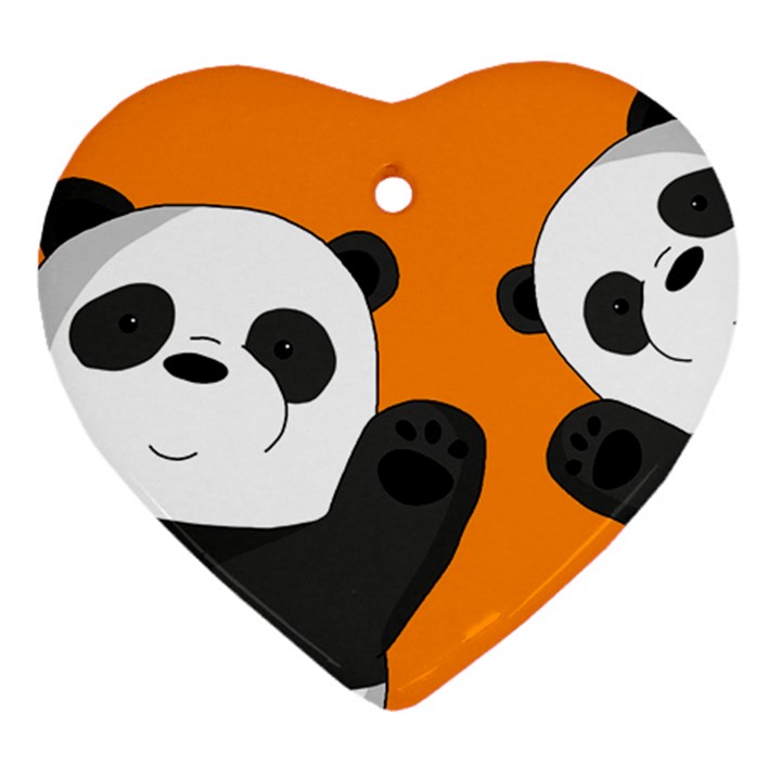 Cute pandas Ornament (Heart)