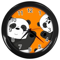 Cute Pandas Wall Clocks (black) by Valentinaart