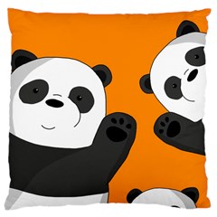 Cute Pandas Large Cushion Case (one Side) by Valentinaart