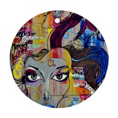 Graffiti Mural Street Art Painting Round Ornament (two Sides) by BangZart