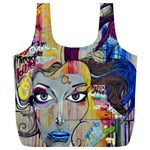 Graffiti Mural Street Art Painting Full Print Recycle Bags (L)  Front