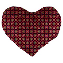 Kaleidoscope Seamless Pattern Large 19  Premium Flano Heart Shape Cushions