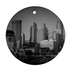 Minneapolis Minnesota Skyline Round Ornament (two Sides) by BangZart