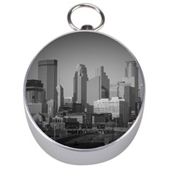 Minneapolis Minnesota Skyline Silver Compasses