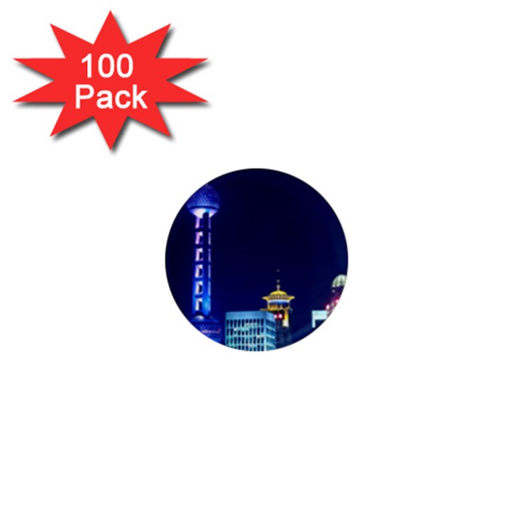 Shanghai Oriental Pearl Tv Tower 1  Mini Magnets (100 pack) 