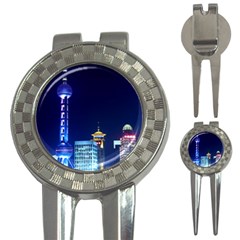 Shanghai Oriental Pearl Tv Tower 3-in-1 Golf Divots by BangZart