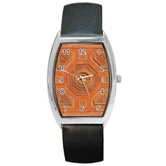 Symbolism Paneling Oriental Ornament Pattern Barrel Style Metal Watch by BangZart