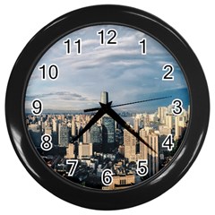 Shanghai The Window Sunny Days City Wall Clocks (black) by BangZart