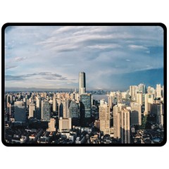 Shanghai The Window Sunny Days City Double Sided Fleece Blanket (large) 