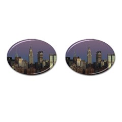 Skyline City Manhattan New York Cufflinks (oval) by BangZart