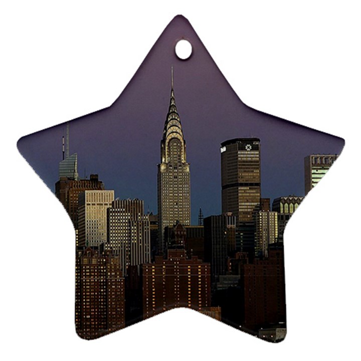 Skyline City Manhattan New York Star Ornament (Two Sides)