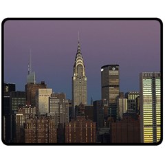 Skyline City Manhattan New York Fleece Blanket (medium)  by BangZart