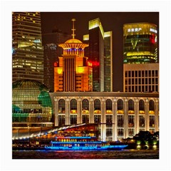 Shanghai Skyline Architecture Medium Glasses Cloth (2-side) by BangZart