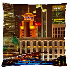 Shanghai Skyline Architecture Large Cushion Case (one Side) by BangZart