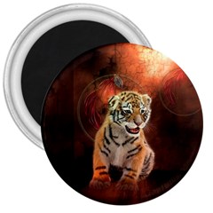 Cute Little Tiger Baby 3  Magnets by FantasyWorld7