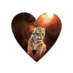 Cute Little Tiger Baby Heart Magnet by FantasyWorld7