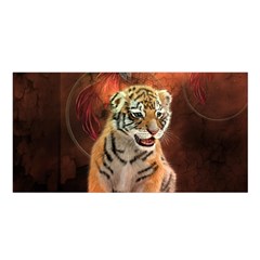 Cute Little Tiger Baby Satin Shawl by FantasyWorld7