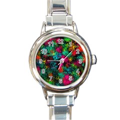 Squiggly Abstract B Round Italian Charm Watch