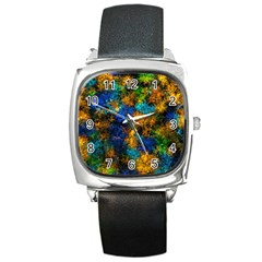 Squiggly Abstract C Square Metal Watch