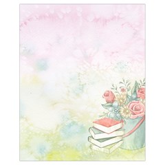 Romantic Watercolor Books And Flowers Drawstring Bag (small) by paulaoliveiradesign