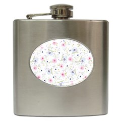 Floral Cute Girly Pattern Hip Flask (6 Oz) by paulaoliveiradesign