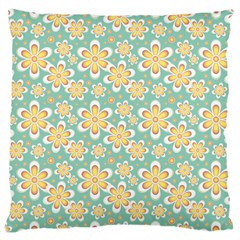 Seamless Pattern Blue Floral Large Cushion Case (two Sides) by paulaoliveiradesign